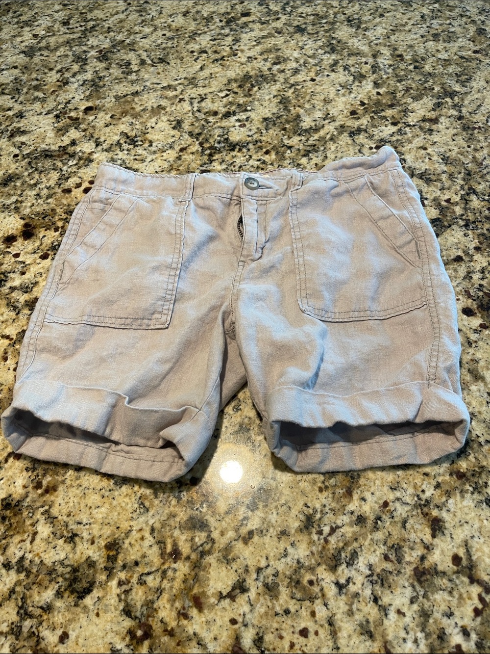 Hollister Women's Light Taupe Rolled-Hem Bermuda Shorts